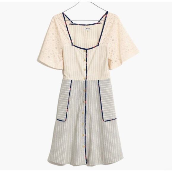 Madewell x The New Denim Project® Patchwork Square-Neck Dress medium - Picture 3 of 12